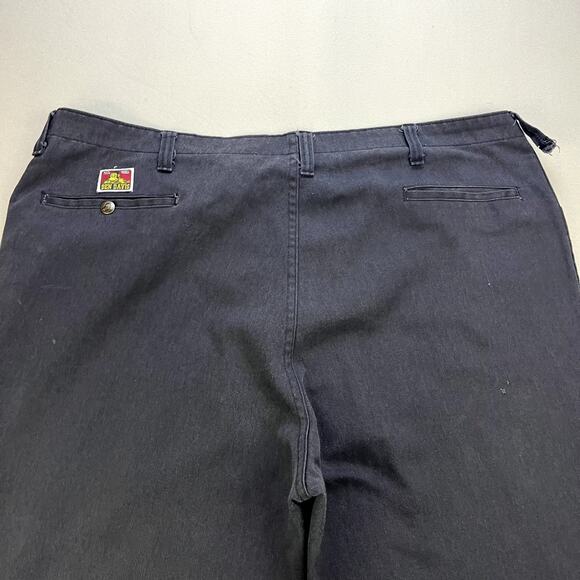 Vintage Ben Davis Pants Mens 48 Black Chino Straight Leg Gorilla Logo Workwear - Picture 2 of 14